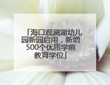 海口观澜湖幼儿园新园启用，新增500个优质学前教育学位