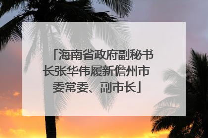 海南省政府副秘书长张华伟履新儋州市委常委、副市长