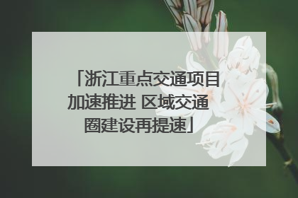 浙江重点交通项目加速推进 区域交通圈建设再提速