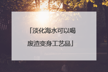 淡化海水可以喝 废渣变身工艺品