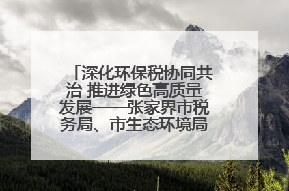 深化环保税协同共治 推进绿色高质量发展——张家界市税务局、市生态环境局签署合作备忘录