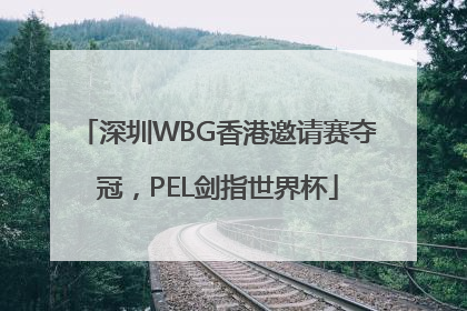 深圳WBG香港邀请赛夺冠，PEL剑指世界杯