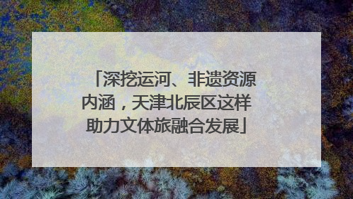 深挖运河、非遗资源内涵，天津北辰区这样助力文体旅融合发展