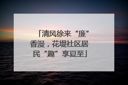 清风徐来“廉”香漫，花堤社区居民“趣”享夏至