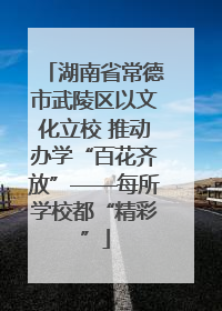湖南省常德市武陵区以文化立校 推动办学“百花齐放”——每所学校都“精彩”