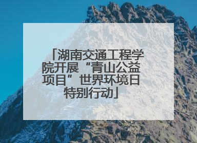 湖南交通工程学院开展“青山公益项目”世界环境日特别行动
