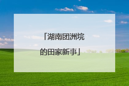 湖南团洲垸的田家新事