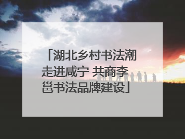 湖北乡村书法潮走进咸宁 共商李邕书法品牌建设