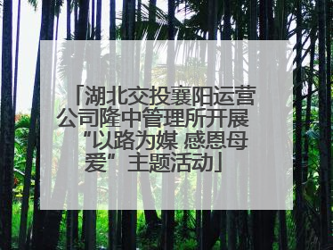 湖北交投襄阳运营公司隆中管理所开展“以路为媒 感恩母爱”主题活动