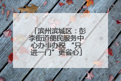 滨州滨城区：彭李街道便民服务中心办事办税 “只进一门”更省心