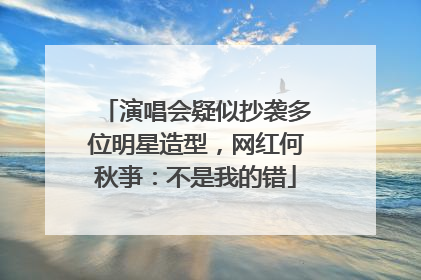 演唱会疑似抄袭多位明星造型，网红何秋亊：不是我的错