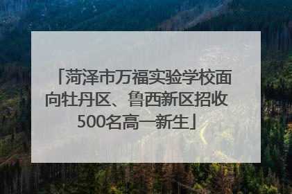 菏泽市万福实验学校面向牡丹区、鲁西新区招收500名高一新生