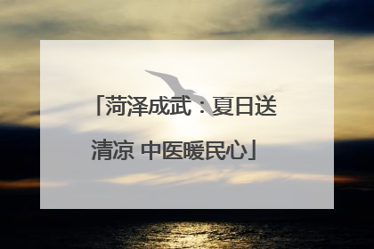 菏泽成武：夏日送清凉 中医暖民心