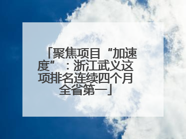 聚焦项目“加速度”：浙江武义这项排名连续四个月全省第一