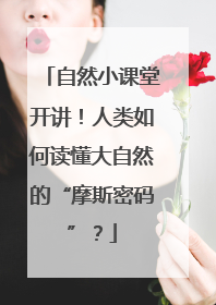 自然小课堂开讲！人类如何读懂大自然的“摩斯密码”？