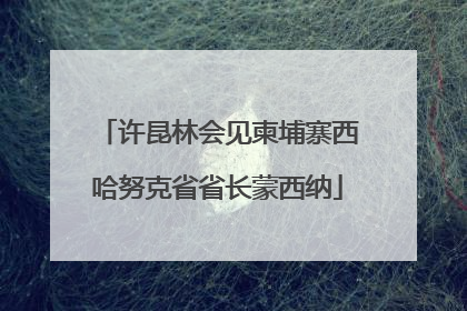 许昆林会见柬埔寨西哈努克省省长蒙西纳