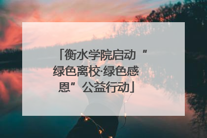 衡水学院启动“绿色离校·绿色感恩”公益行动