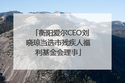 衡阳爱尔CEO刘晓琼当选市残疾人福利基金会理事