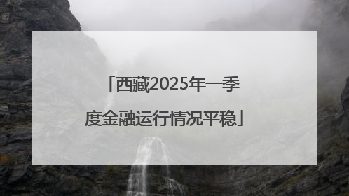西藏2025年一季度金融运行情况平稳