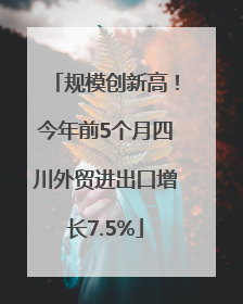 规模创新高！今年前5个月四川外贸进出口增长7.5%
