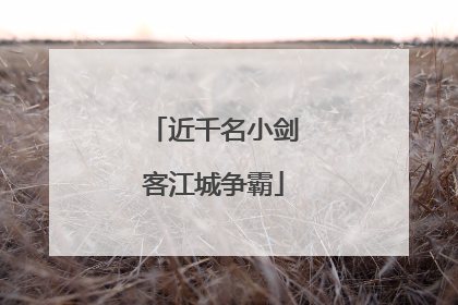 近千名小剑客江城争霸