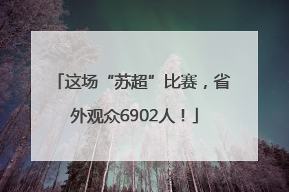 这场“苏超”比赛，省外观众6902人！