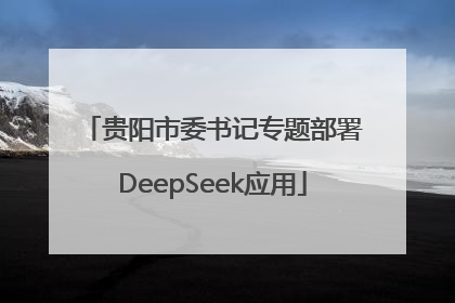 贵阳市委书记专题部署DeepSeek应用