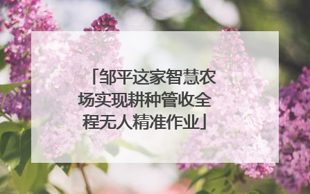 邹平这家智慧农场实现耕种管收全程无人精准作业