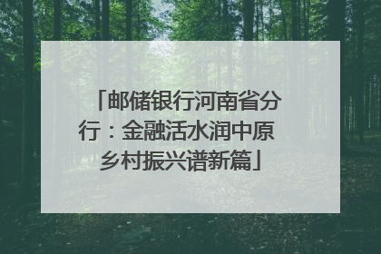 邮储银行河南省分行：金融活水润中原 乡村振兴谱新篇
