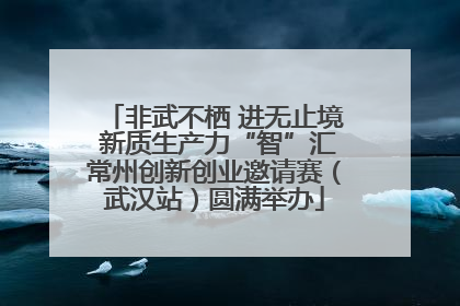 非武不栖 进无止境 新质生产力“智”汇常州创新创业邀请赛（武汉站）圆满举办