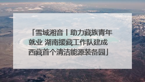 雪域湘音丨助力藏族青年就业 湖南援藏工作队建成西藏首个清洁能源装备园
