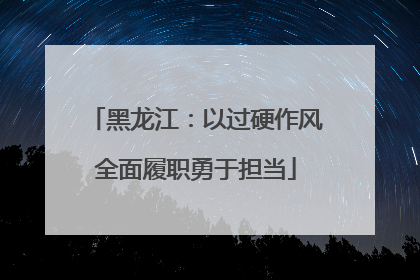 黑龙江：以过硬作风全面履职勇于担当