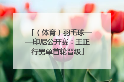 （体育）羽毛球——印尼公开赛：王正行男单首轮晋级