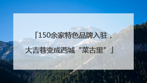 150余家特色品牌入驻，大吉巷变成西城“菜古里”