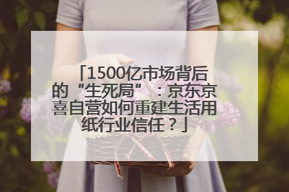 1500亿市场背后的“生死局”：京东京喜自营如何重建生活用纸行业信任？
