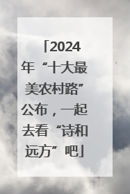 2024年“十大最美农村路”公布，一起去看“诗和远方”吧