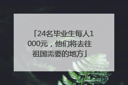 24名毕业生每人1000元，他们将去往祖国需要的地方