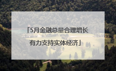 5月金融总量合理增长 有力支持实体经济