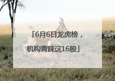 6月6日龙虎榜，机构青睐这16股