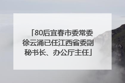 80后宜春市委常委徐云涌已任江西省委副秘书长、办公厅主任