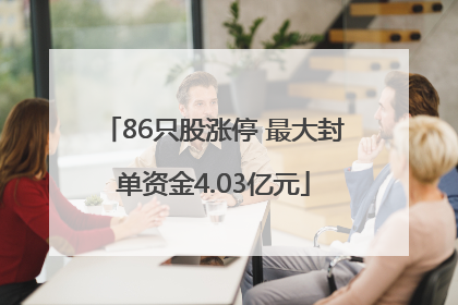 86只股涨停 最大封单资金4.03亿元